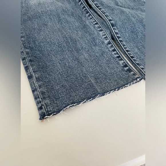 Express Modern Straight Leg Super High Rise Distressed Blue Jeans Women’s 2S NWT - Picture 11 of 14